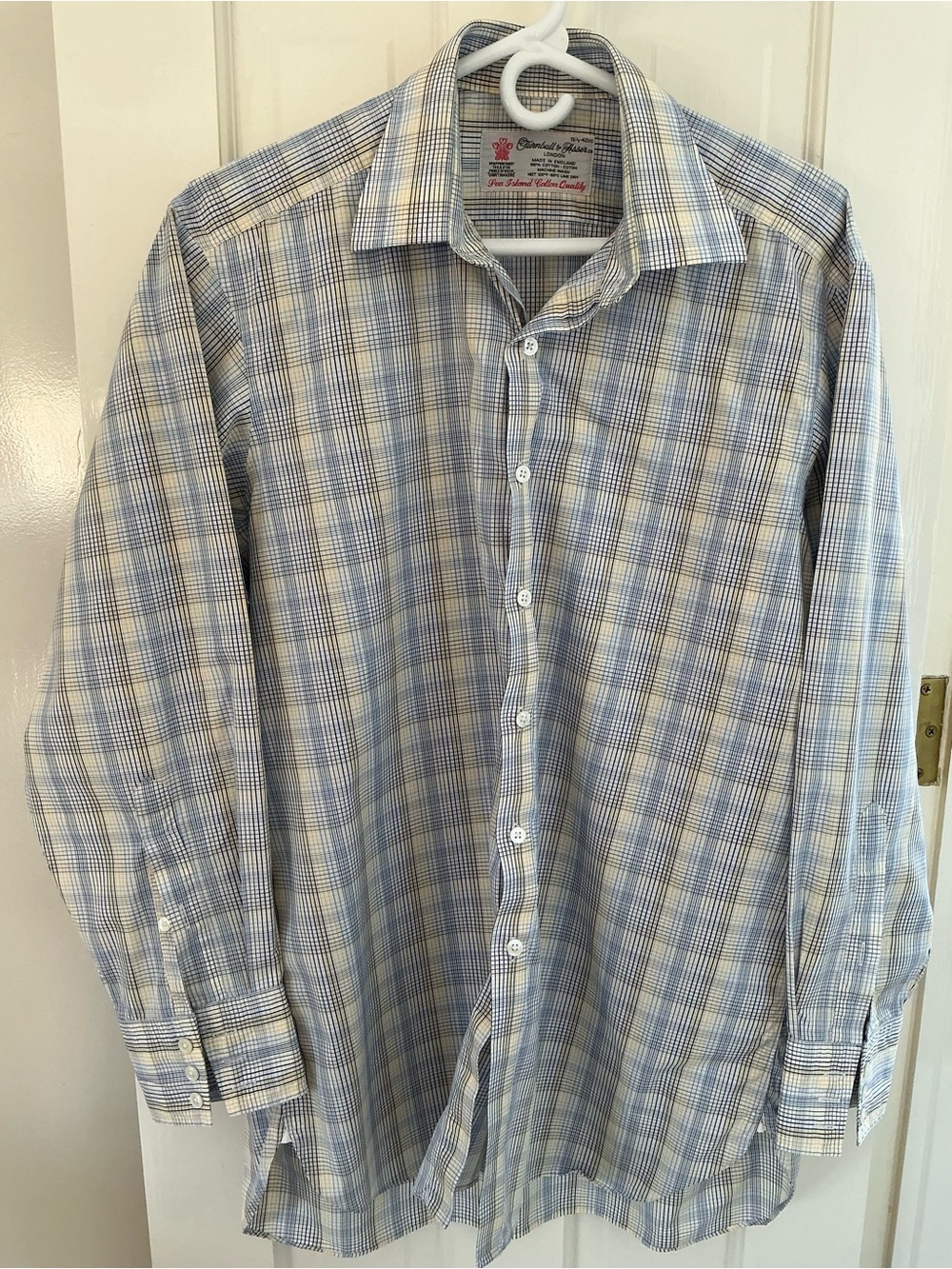 Turnbull & Asser Light Blue and Yellow Plaid Dress Shirt